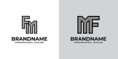 Letters FM and MF Dot Monogram Logo, Suitable for business with FM or MF initials vector
