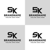 Letters SK Monogram Logo Set, suitable for any business with KS or SK initials vector