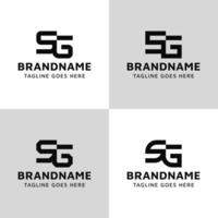 Letters SG Monogram Logo Set, suitable for any business with GS or SG initials vector