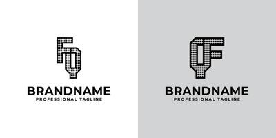 Letters FQ and QF Dot Monogram Logo, Suitable for business with FQ or QF initials vector