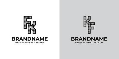 Letters FK and KF Dot Monogram Logo, Suitable for business with FK or KF initials vector