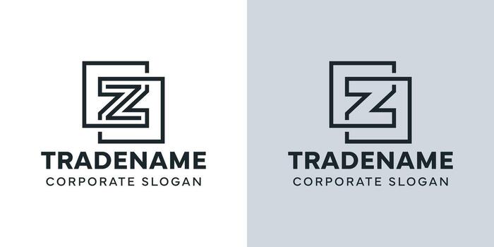 Modern Letter Z with Double Square Logo, for business with Z initial vector