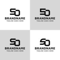 Letters SO Monogram Logo Set, suitable for any business with OS or SO initials vector