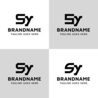 Letters SY Monogram Logo Set, suitable for any business with YS or SY initials vector