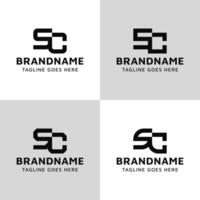 Letters SC Monogram Logo Set, suitable for any business with CS or SC initials vector