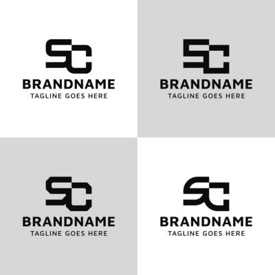 Letters SC Monogram Logo Set, suitable for any business with CS or SC initials