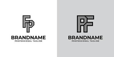 Letters FP and PF Dot Monogram Logo, Suitable for business with FP or PF initials vector