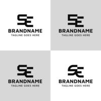 Letters SE Monogram Logo Set, suitable for any business with ES or SE initials vector