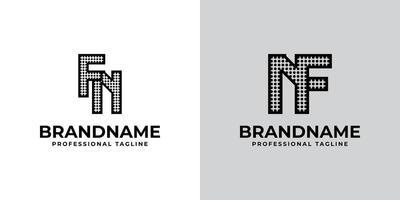 Letters FN and NF Dot Monogram Logo, Suitable for business with FN or NF initials vector