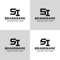 Letters SI Monogram Logo Set, suitable for any business with IS or SI initials vector