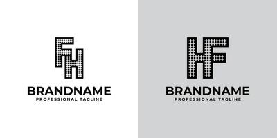 Letters FH and HF Dot Monogram Logo, Suitable for business with FH or HF initials vector