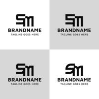 Letters SM Monogram Logo Set, suitable for any business with MS or SM initials vector