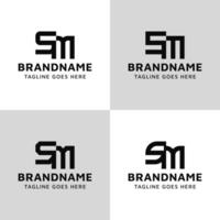 letras sm monograma logo colocar, adecuado para ninguna negocio con em o sm iniciales vector