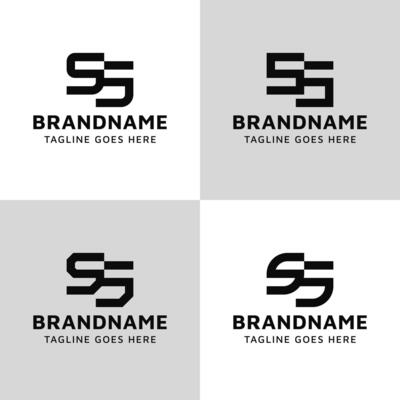 Letters SS Monogram Logo Set, suitable for any business with SS initials
