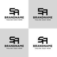 Letters SA Monogram Logo Set, suitable for any business with AS or SA initials vector