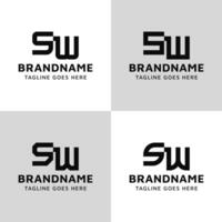 Letters SW Monogram Logo Set, suitable for any business with WS or SW initials vector