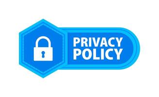 Privacy Policy Badge, Security Data Access. Label or sticker vector