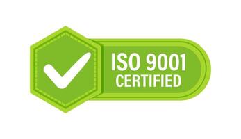 ISO 9001 Quality Management Certification Badge. illustration vector