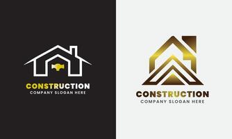 construcción icono, edificio icono, bienes raíces propiedad casa negocio logo concepto vector