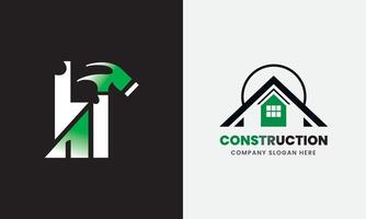 construcción icono, edificio icono, bienes raíces propiedad casa negocio logo concepto vector