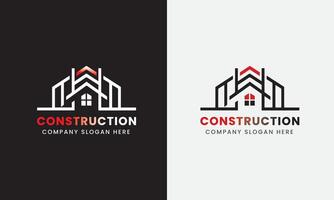 construcción icono, edificio icono, bienes raíces propiedad casa negocio logo concepto vector