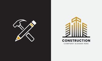 construcción icono, edificio icono, bienes raíces propiedad casa negocio logo concepto vector