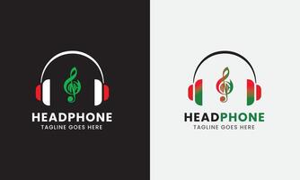 Music headphone fire icon, pet dog item, sound talk microphone speaker logo icon vector