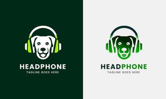 música auricular fuego icono, mascota perro artículo, sonido hablar micrófono altavoz logo icono vector