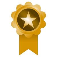 oro estrella en oro premio cinta. además adecuado como un recurso desplegado en un carta diseño vector