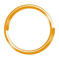 a of a gold-colored circle made of two curved lines. vector