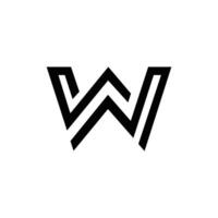 Letter W modern shape minimal unique logo vector