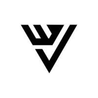Letter Wv or Wj initial triangle logo vector