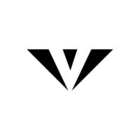 Letter V modern negative space logo vector
