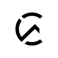 Letter Cw or Wc rounded unique shape logo vector