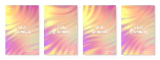 Summer gradient backgrounds set. Bright colorful warm summer colors. Gradient background in pink and yellow colors with soft transitions. Great for covers, poster, banner. illustration. vector