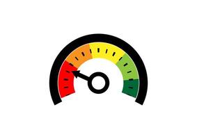Gauge with male symbol as indicator pointing to red zone symbolizing erectile dysfunction. vector