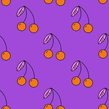 Pattern with red cherry vector