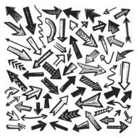 Handmade Arrow Elements on isolated background, Simple Hand drawn Directional Symbols for Communication and Graphic Design Projects. vector