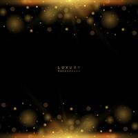 Abstract luxury golden sparkle in black backdrop. illustration background vector