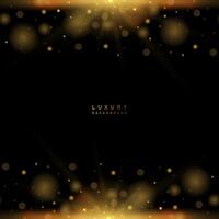 Abstract luxury golden sparkle in black backdrop. illustration background vector