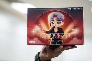 Bangkok, Thailand - May 21, 2024 A art toy boc from POP MART X JACKSON WANG MAGIC MAN SERIES FIGURES. photo