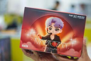 Bangkok, Thailand - May 4, 2024 A art toy boc from POP MART X JACKSON WANG MAGIC MAN SERIES FIGURES. photo