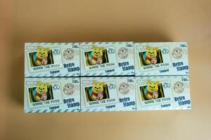 Bangkok, Thailand - May 10, 2024 Set box of Disney 100th Anniversary Retro Stamp from MINISO photo