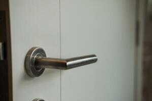 Exterior door handle and security lock photo