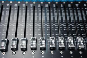 Detail sound mixer control panel button photo