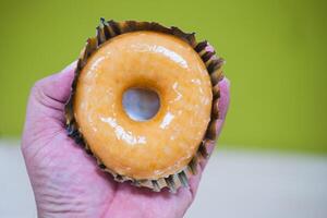 Delicious glazed doughnut photo