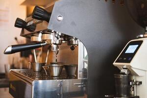 Coffee professional espresso machine. Food and beverage industry concept. photo