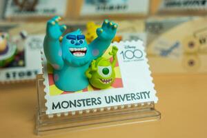 Bangkok, Thailand - May 1, 2024 Figure of MINISO Disney 100 Years of Wonder Retro Stamp Series Blind Box Figure photo