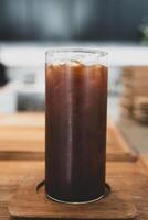 Cold brew coffee in tall glass. Beverage drink refreshment cold cool photo