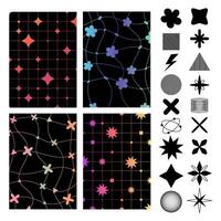 Set of abstract backgrounds. Retro backgrounds with graphic elements. Abstract geometric shapes. vector